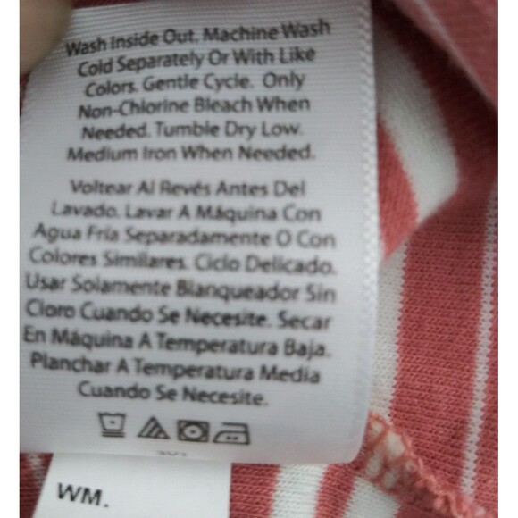 Time and Tru Shirt Womens Medium Pink Stripe Short Sleeve Blouse - Picture 6 of 7